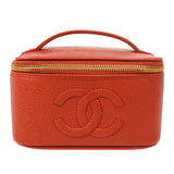 CHANEL Cosmetic Vanity Handbag Red Caviar