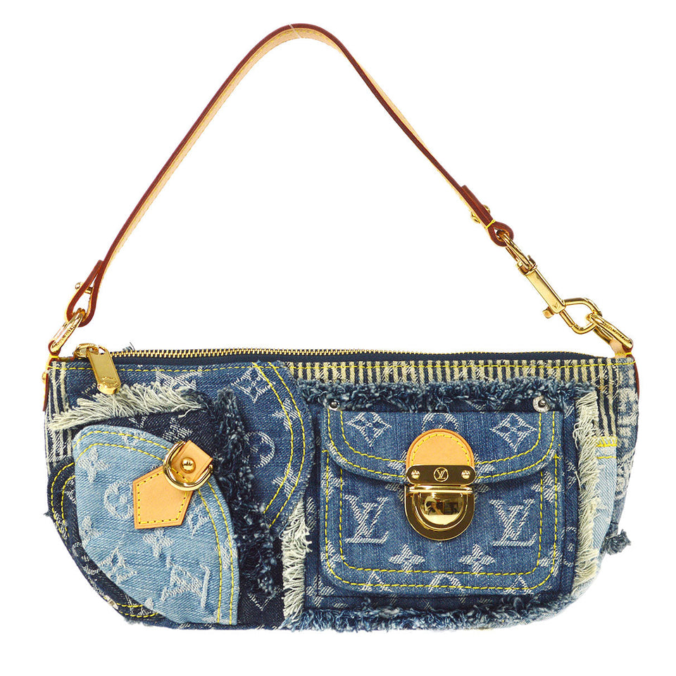 LOUIS VUITTON POUCHY HANDBAG MONOGRAM DENIM PATCHWORK M95382
