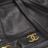 CHANEL Triple CC Chain Backpack Bag Black Caviar