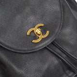 CHANEL Triple CC Chain Backpack Bag Black Caviar