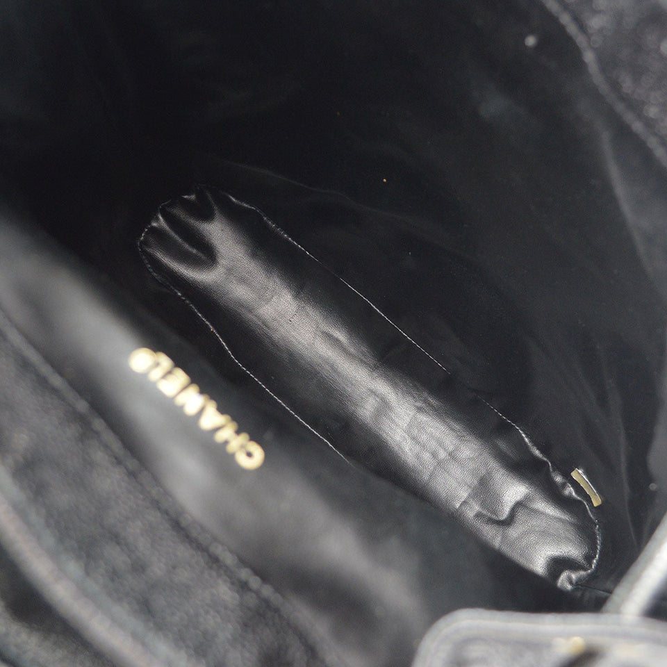 CHANEL Triple CC Chain Backpack Bag Black Caviar