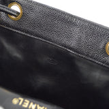 CHANEL Triple CC Chain Backpack Bag Black Caviar