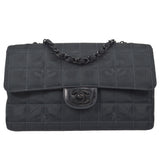 CHANEL Choco Bar Travel Line Chain Shoulder Bag Black