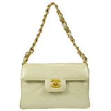 CHANEL Chain Handbag Pearl White Caviar