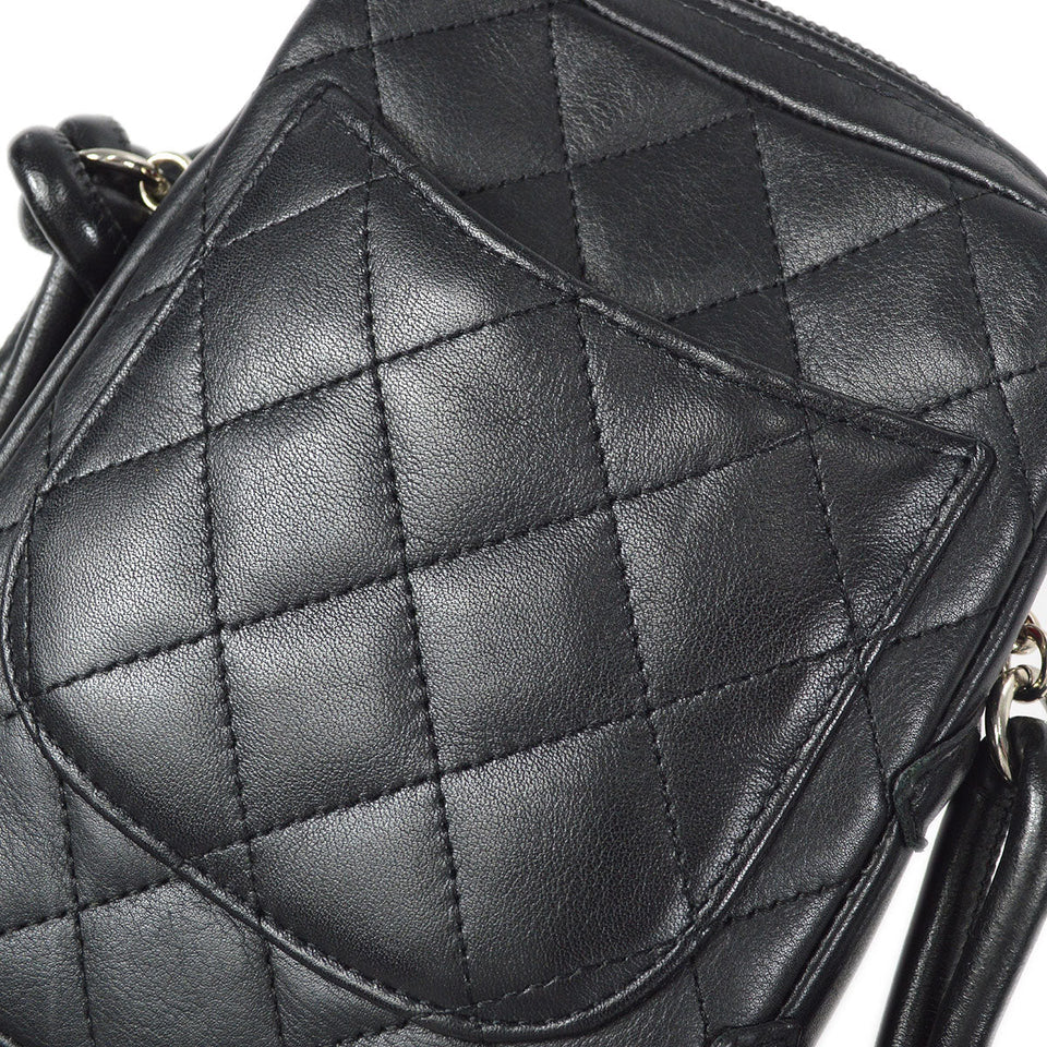 CHANEL Cambon Ligne Shoulder Bag Black Calfskin