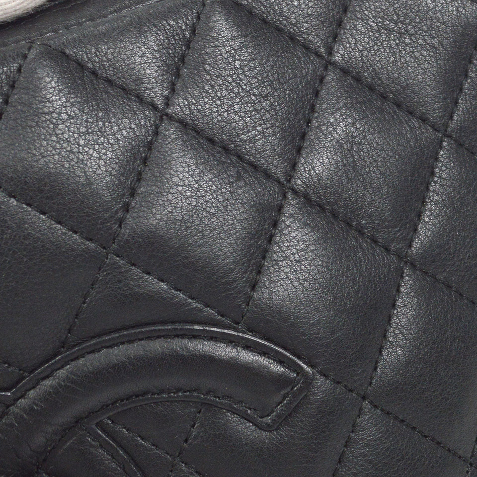 CHANEL Cambon Ligne Shoulder Bag Black Calfskin