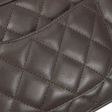 CHANEL Cambon Ligne Handbag Brown Calfskin