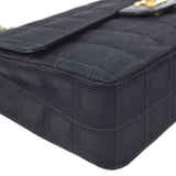 CHANEL Choco Bar Travel Line Chain Shoulder Bag Black