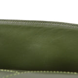 CHANEL 2.55 Line Double Flap Shoulder Bag Green Cotton
