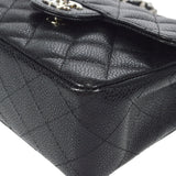 CHANEL Classic Flap Mini Square Chain Shoulder Bag Black Caviar