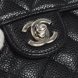 CHANEL Classic Flap Mini Square Chain Shoulder Bag Black Caviar