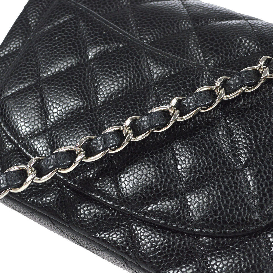 CHANEL Classic Flap Mini Square Chain Shoulder Bag Black Caviar