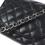 CHANEL Classic Flap Mini Square Chain Shoulder Bag Black Caviar