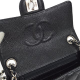 CHANEL Classic Flap Mini Square Chain Shoulder Bag Black Caviar