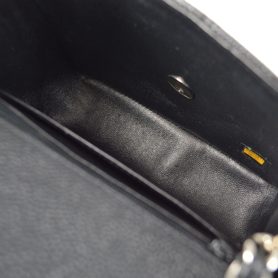 CHANEL Classic Flap Mini Square Chain Shoulder Bag Black Caviar