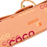 CHANEL COCO Classic Double Flap Medium Shoulder Bag Pink