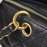 CHANEL Petite Timeless Tote PTT Chain Handbag Black Caviar