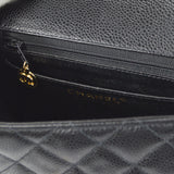 CHANEL Classic Flap Mini Square Chain Shoulder Bag Black Caviar