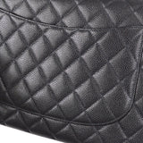 CHANEL Classic Flap Jumbo Double Chain Shoulder Bag Black Caviar