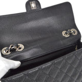CHANEL Classic Flap Jumbo Double Chain Shoulder Bag Black Caviar