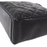 CHANEL Petite Shopping Tote PST Chain Hand Tote Bag Black Caviar