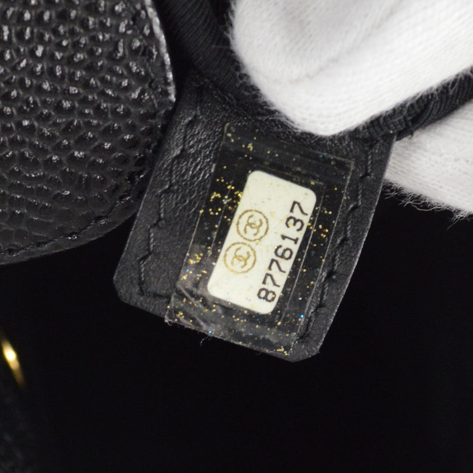 CHANEL Petite Shopping Tote PST Chain Hand Tote Bag Black Caviar