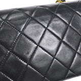 CHANEL Full Flap Chain Shoulder Bag Black Lambskin