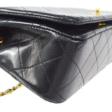 CHANEL Full Flap Chain Shoulder Bag Black Lambskin