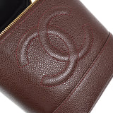 CHANEL Cosmetic Vanity Handbag Brown Caviar