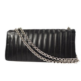 CHANEL Mademoiselle Double Chain Shoulder Bag Black Calfskin