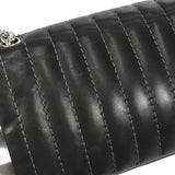 CHANEL Mademoiselle Double Chain Shoulder Bag Black Calfskin