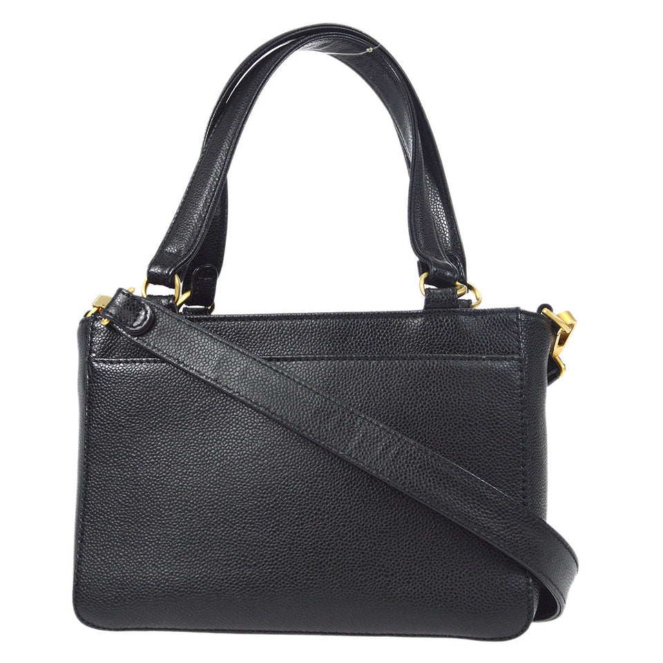 CHANEL 2way Shoulder Handbag Black Caviar