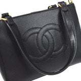 CHANEL 2way Shoulder Handbag Black Caviar