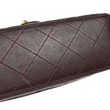 CHANEL Classic Flap Mini Square Chain Shoulder Bag Brown Lambskin