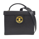 CHANEL 2way Cosmetic Vanity Shoulder Handbag Black Caviar