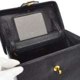 CHANEL 2way Cosmetic Vanity Shoulder Handbag Black Caviar