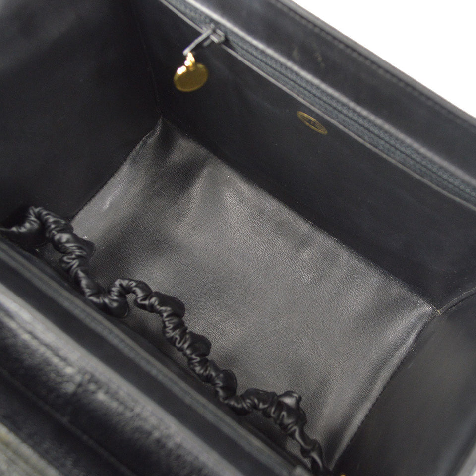 CHANEL 2way Cosmetic Vanity Shoulder Handbag Black Caviar