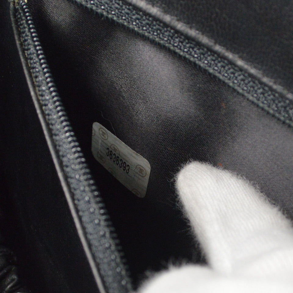 CHANEL 2way Cosmetic Vanity Shoulder Handbag Black Caviar