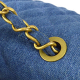 CHANEL Classic Flap Maxi Chain Shoulder Bag Indigo Denim