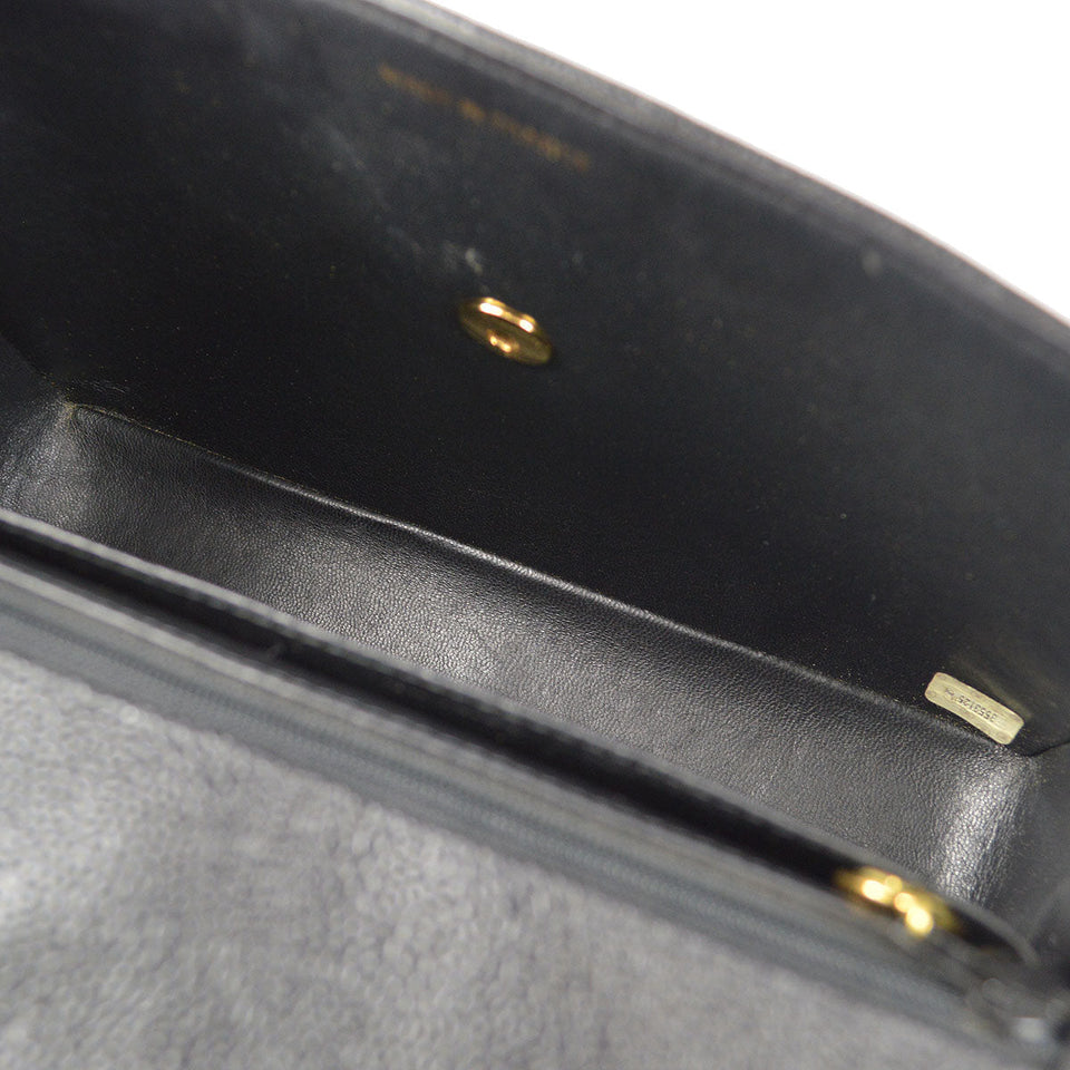 CHANEL Classic Flap Mademoiselle Double Chain Shoulder Bag Caviar