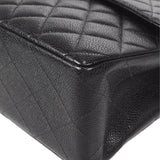 CHANEL Classic Flap Jumbo Double Chain Shoulder Bag Black Caviar