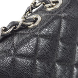 CHANEL Classic Flap Jumbo Double Chain Shoulder Bag Black Caviar