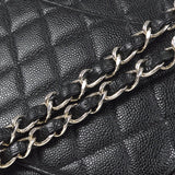 CHANEL Classic Flap Jumbo Double Chain Shoulder Bag Black Caviar