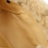 CHANEL Single Chain Shoulder Bag Beige Fur