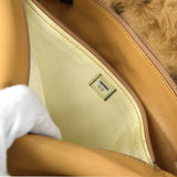 CHANEL Single Chain Shoulder Bag Beige Fur