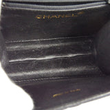 CHANEL * Jumbo Rhinestone Pearl Mini Shoulder Bag Black Satin