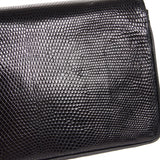 CHANEL * Single Chain Shoulder Bag Black Lizard