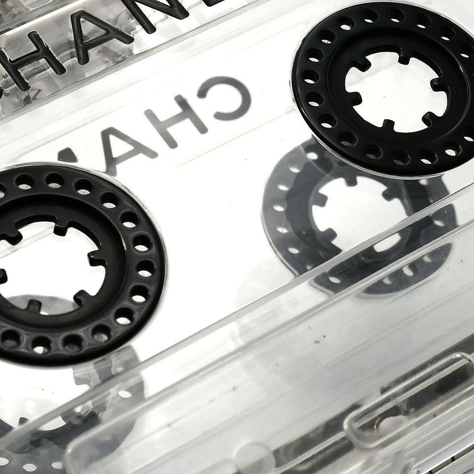 CHANEL * Cassette Tape Chain Clutch Party Bag Clear Plastic