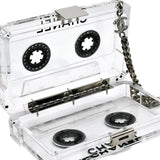 CHANEL * Cassette Tape Chain Clutch Party Bag Clear Plastic