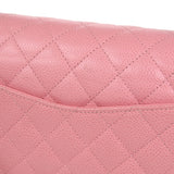 CHANEL * Classic Double Flap Medium Shoulder Bag Pink Caviar
